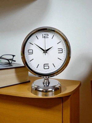 Line 25 x 20 Cm Metal Krom Masa Saati