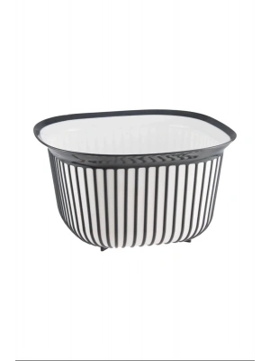 Linea Kare Çizgi Desenli Kase 4 Lt Royaleks-BNM-3712