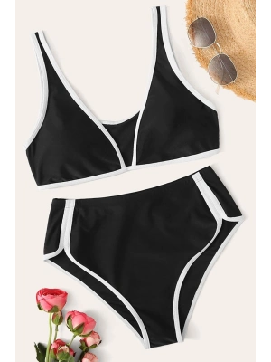 Kadın Siyah Pedli Yüksel Bel Sütyen Külot Takımı