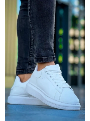 ÇOK SATAN LC101 Beyaz Bağcıklı Erkek Ayakkabı