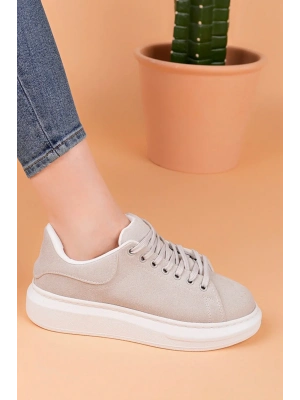 ÇOK SATAN LC101 Gri Süet Kadın Sneaker