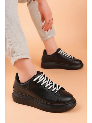 ÇOK SATAN LC107 Siyah ST Bağcıklı Kadın Ayakkabı