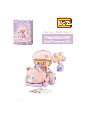 LZ-4301  PEMBE AYI SALLANMA SÜRÜŞÜ 189 PARÇA BLOCK OYUNCAK