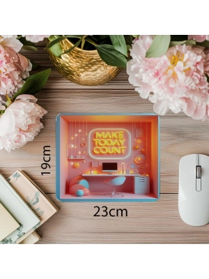 Make Today Count Yazılı 3D Mousepad - 19x23 cm 2 mm Dikdörtgen İthal Baskılı Mouse Pad