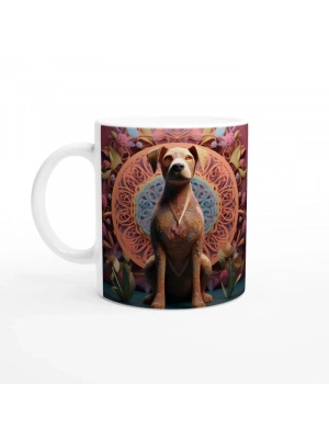 Mandala Köpek Baskılı Kupa Bardak