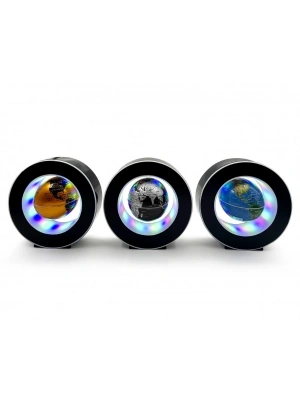 Manyetik Siyah Model Yuvarlak Ledli Dünya Küre