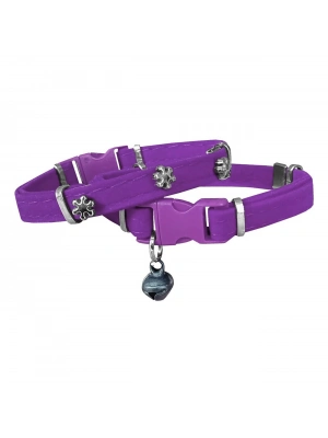Markapet Kadife Kedi Boyun Tasması Kar Taneli 20-32 cm Mor