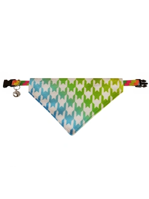 Markapet Kaz Ayağı Desenli Fular Kedi Ve Köpek Tasması 25-30 cm