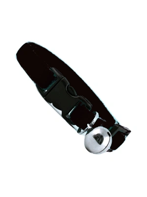 Markapet Kedi Boyun Tasması Kadife Dokulu Çanlı 1*30 cm Siyah