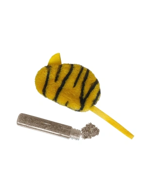 Markapet Kedi Oyuncağı Kaplan Desenli Peluş Fare 6-10-18 cm