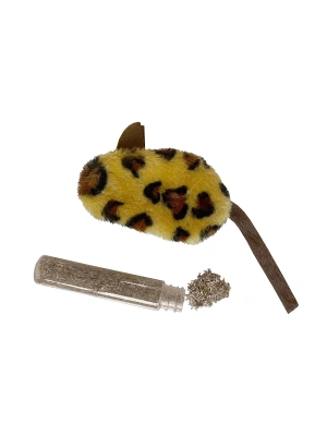 Markapet Kedi Oyuncağı Leopar Desenli Peluş Fare 6-10-18 cm