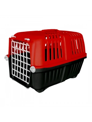 Markapet Sert Plastik Kedi Köpek Taşıma Çantası 28 X 44 X 32 cm Kırmızı Gri