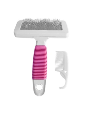 Markapet Temizleme Aparatlı Kedi Köpek Tarağı 12 cm-15 cm Large Pembe