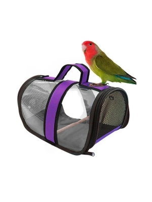 Markapet Tünekli Kuş Taşıma Çantası 20-30 cm Mor