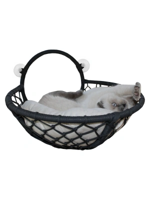 Markapet Vantuzlu Oval Kedi Hamağı Kedi Yatağı 17*46 cm Siyah