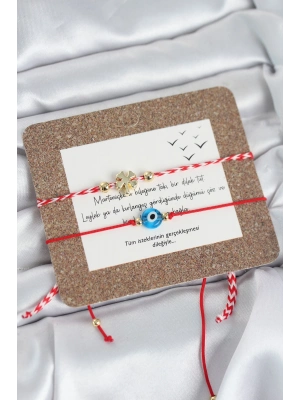 ® Marteniçka Bileklik 2li Yonca ve Nazarlı Model