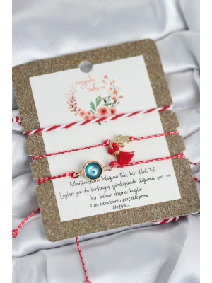 ® Marteniçka Bileklik 3lü Püsküllü ve Nazarlı Model