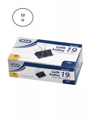 Mas Omega Çelik Kıskaç Siyah 19 mm 12li