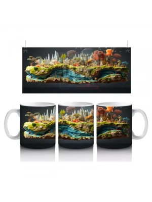 Masalsı Deniz Manzarası ve Mercan Resifi – Baskılı Kahve Kupası