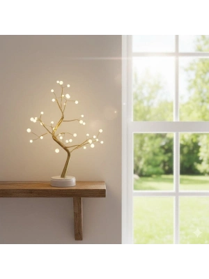 Masaüstü Boncuklu Şarjlı Ağaç Lamba