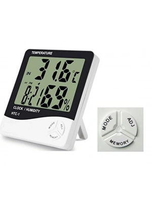 Masaüstü Dijital Termometre Nem Ölçer Saat
