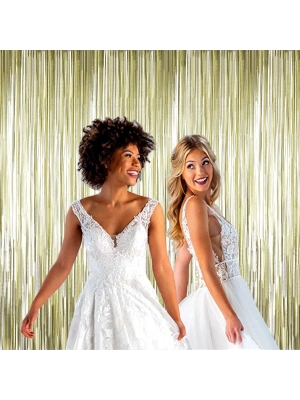 Mat Altın Püsküllü Kapı Perdesi