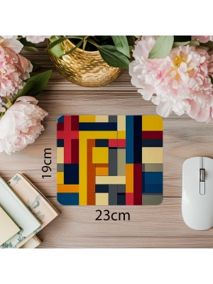 Mat Doku Üzerine Çizgisel Sanat Mouse Pad - 19x23 cm 2 mm Dikdörtgen İthal Baskılı Mouse Pad