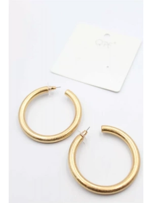 Mat Halka Küpe 5 cm - Altın