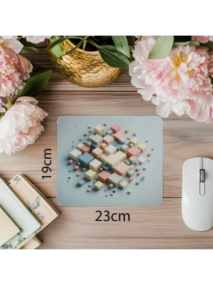 Mat Kağıt Efektli Geometrik Mousepad - 19x23 cm 2 mm Dikdörtgen İthal Baskılı Mouse Pad