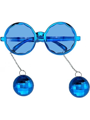 Mavi Disko Toplu Küpeli Parti Gözlüğü