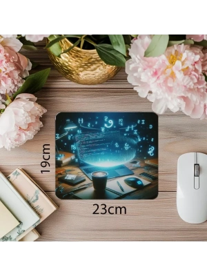 Mavi Işıkta Karanlık Komut Dizili Mousepad - 19x23 cm 2 mm Dikdörtgen İthal Baskılı Mouse Pad