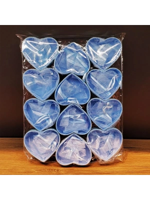 Mavi Kalp Tasarımlı Tül Kese