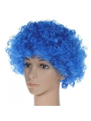 Mavi Renk Kıvırcık Peruk
