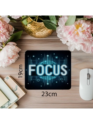 Mavi Siyah Geçişli Neon Mousepad – FOCUS - 19x23 cm 2 mm Dikdörtgen İthal Baskılı Mouse Pad