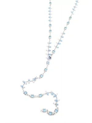 Mavi Taşlı Y Kolye - Gümüş