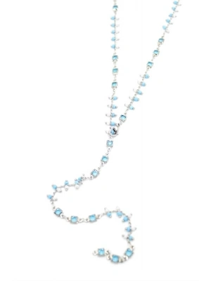 Mavi Taşlı Y Kolye - Gümüş