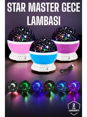 ® Mavi ve Mor Işıklı Projeksiyon Lambası