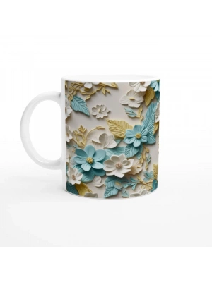 Mavi Yaprak Bahçesi Kupa Bardak