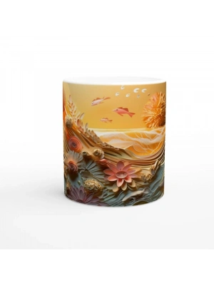 Mercan Bahçesi ve Altın Balıklar Kupa Bardak