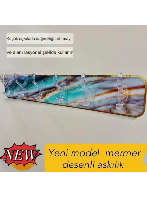 Mermer Desenli Yapışkanlı Askılık