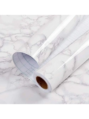 Mermer Desenli Yapışkanlı  Folyo Sticker Masa Tezgah Duvar Kağıdı Su Geçirmez  Folyo