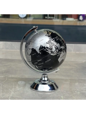 Metal Ayaklı Siyah Dünya Küresi