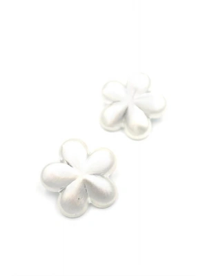 Metal Çiçek Küpe - Gümüş