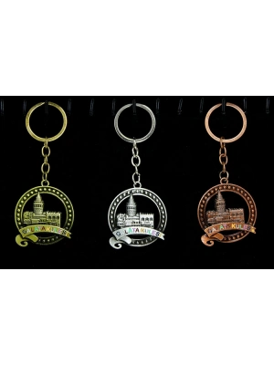 Metal Galata Kulesi Anahtarlık Model 3