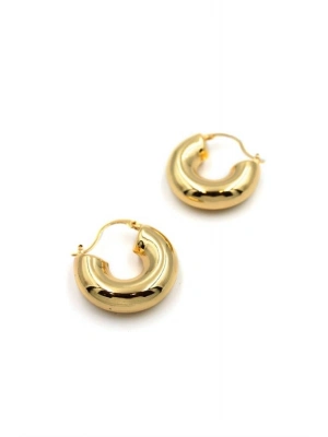 Metal Halka Küpe - Altın