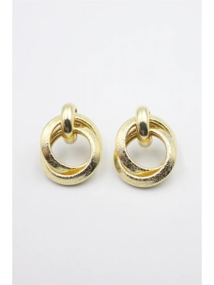 Metal Halka Küpe - Altın