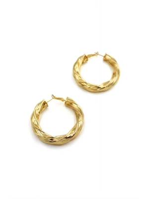 Metal Halka Küpe - Altın