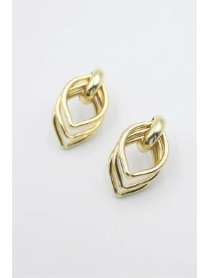 Metal Halka Küpe - Altın