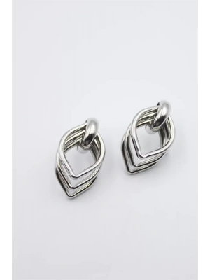 Metal Halka Küpe - Gümüş