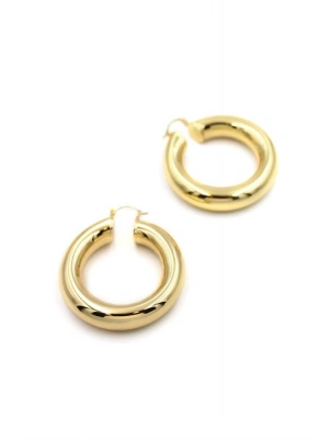 Metal Halka Küpe- Küçük - Altın